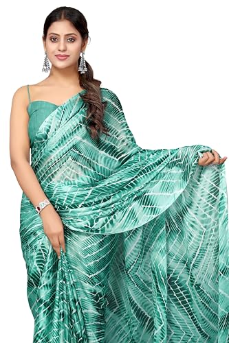 Image of MIRCHI FASHION Saree for Woman Chiffon Shibori Printed | Lightweight Regular Use and Professional Office Sari with Blouse Piece