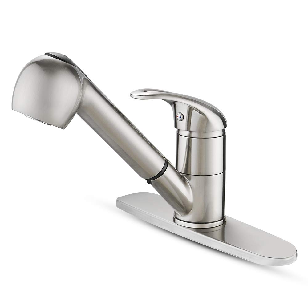 Buy ROVATE Commercial Brass Kitchen Sink Faucet with Deck Plate, Modern