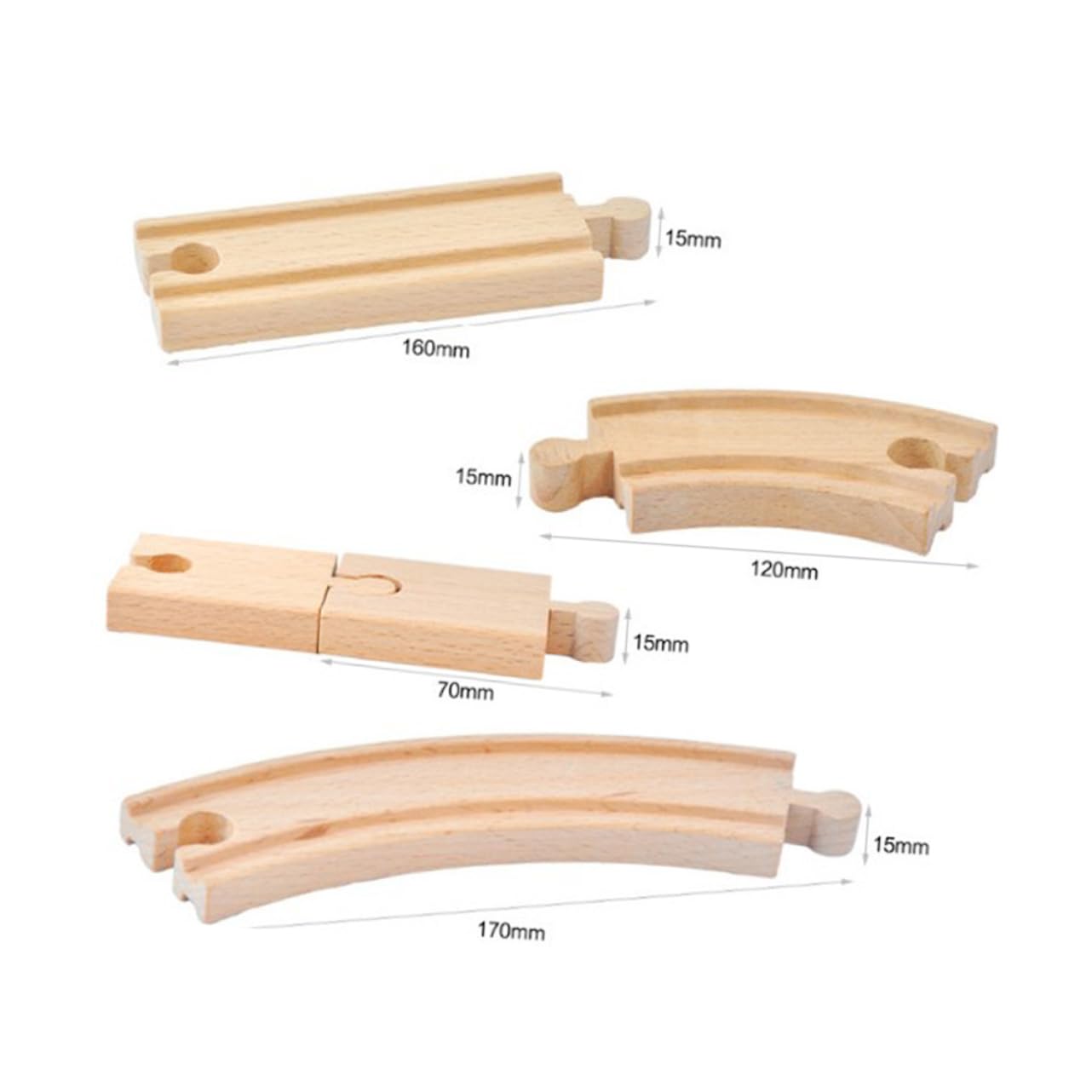 YARNOW 1 Set DIY Wooden Railway Track Set Assembling Components for Block for Creative Play Easy to Assemble and Disassemble Present for Young Train Enthusiasts