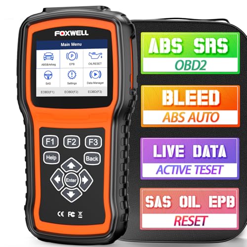 2026 FOXWELL NT630 Plus OBD2 Scanner with ABS and SRS ABS Auto Bleed Scan Tool Brake Code Reader with Live Data Bidirectional Control & SAS Oil EPB Reset Diagnostic Tool