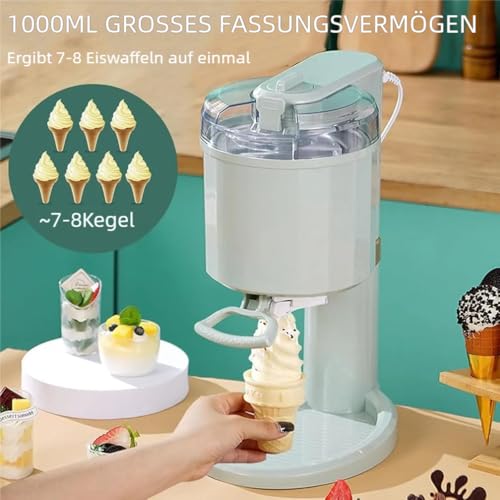 Softeismaschine, 1000ml, DIY, Tragbarkeit, Einfache Handhabunge, Vollautomatisch, Eismaschine FüR Zuhause, Macht Eiscreme, Italienische Eiscreme, Gefrorenen Joghurt, Milchshakes, Smoothies – Bild 4