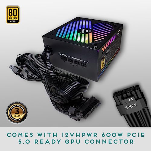 Image of Apevia ATX-PM850W PCIe 5.0 ATX 3.0 Ready Premier 850W 80+ Gold Certified, Active PFC ATX Semi-Modular Gaming Power Supply, 366 RGB Light Modes
