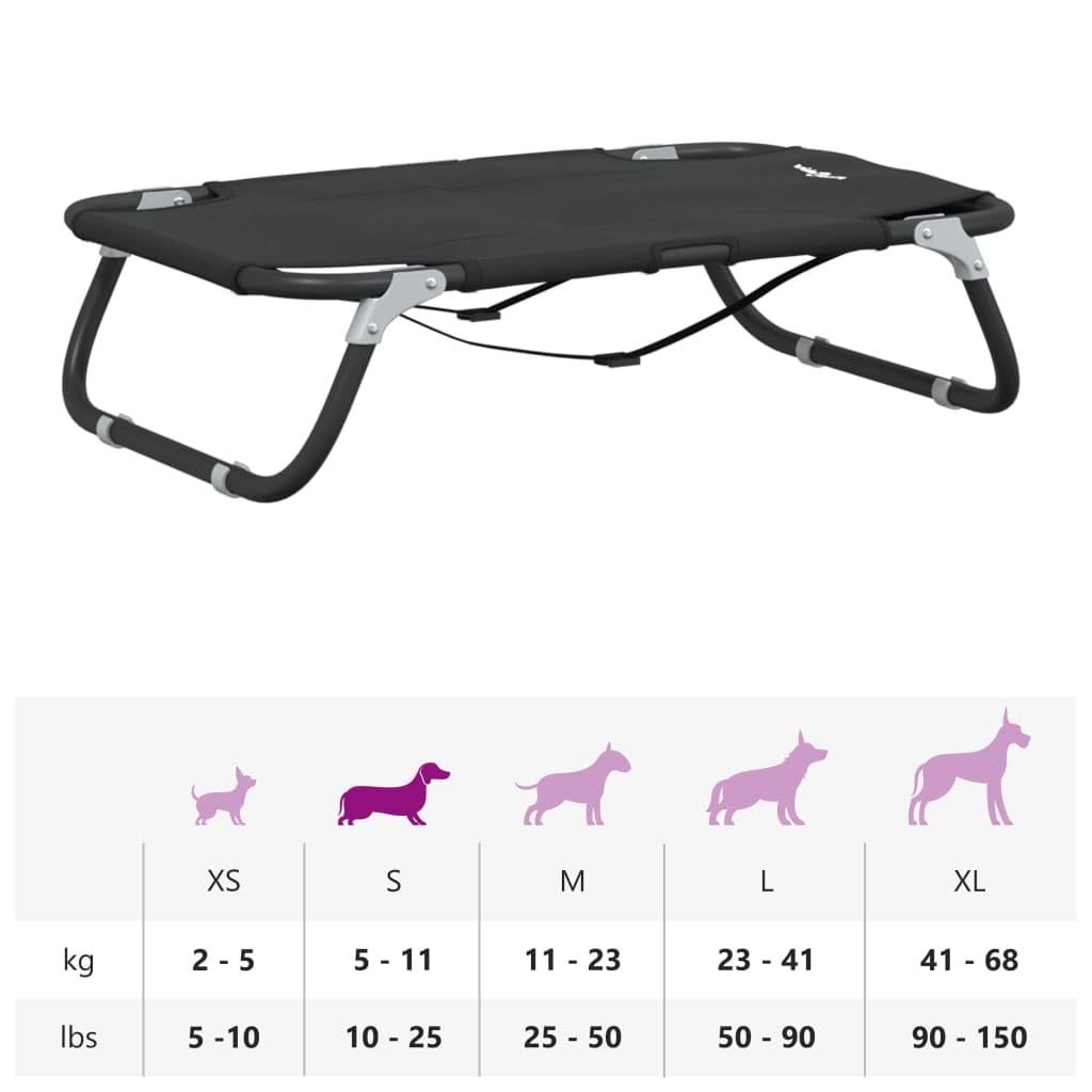 Cuccia pieghevole per cani in tessuto Oxford e acciaio, 70 x 46 x 18 cm, portata fino a 11 kg, per esterni, antiscivolo, pieghevole, ideale per viaggi, cuccioli, anziani, artrosi