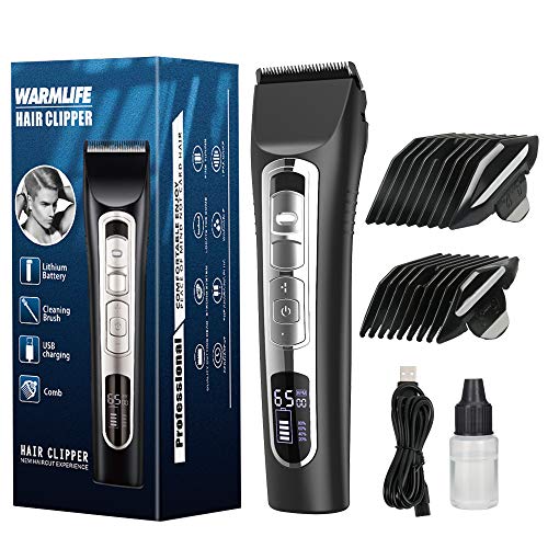 Warmlife Hair Clippers for Men Professional Cordless with Quiet, Smooth, Lightweight, Electric Hair Trimmer for Men Set, Hair Cutting Kits Barber Clippers Recommend (X6-Silver)