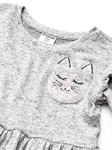 Spotted Zebra Girls' Long-Sleeve Cozy Knit Dress, Grey Heather, Large2