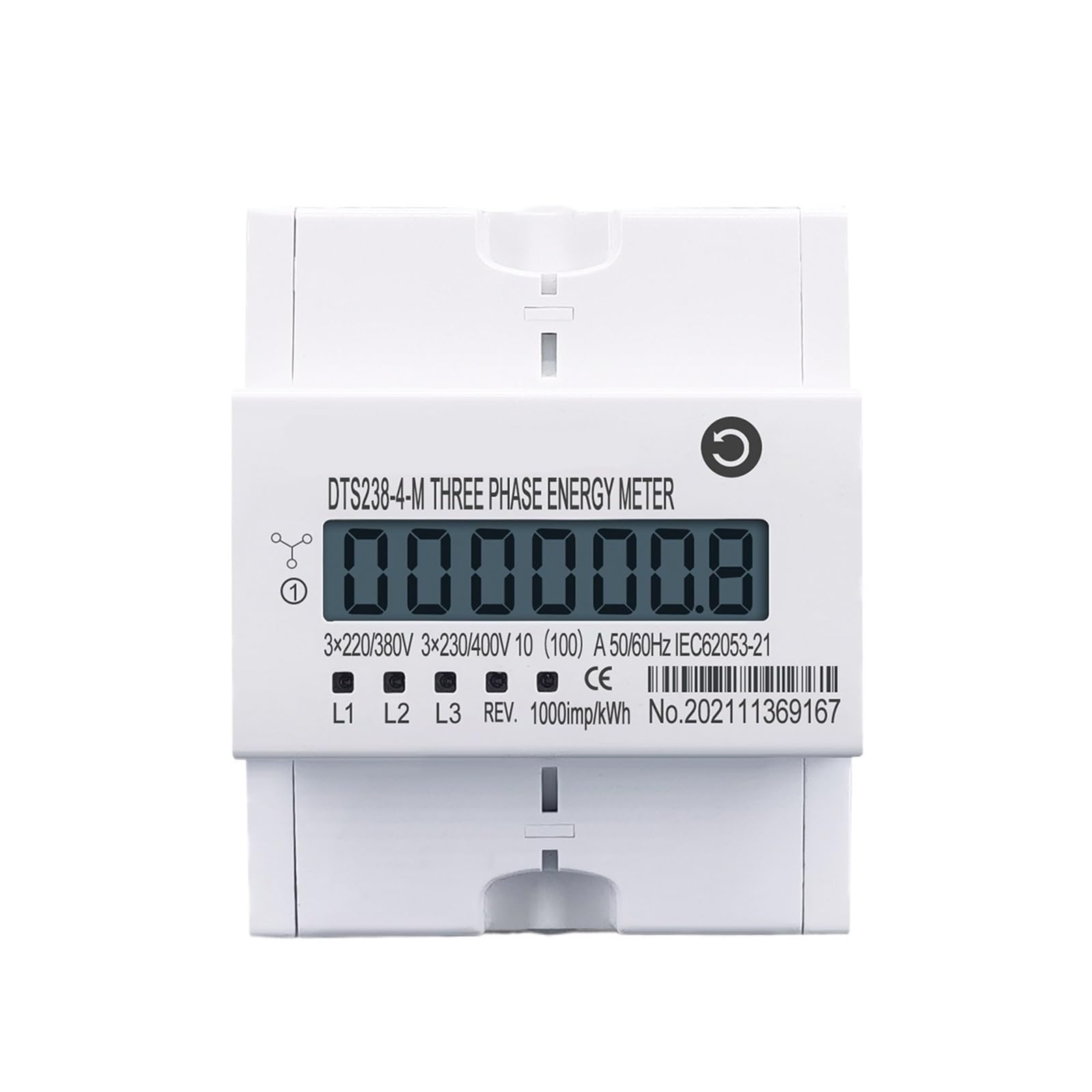 Licznik energii 4P 100A Trójfazowy na szynę Din kWH Watogodzina Licznik energii na szynę DIN 3 * 230/400 V 3 * 120/208 V 3 * 220/380 V 2 * 120/208 V 50 Hz 60 Hz(3x220v 100a 60hz)