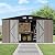 Verano Garden 12x10FT Outdoor Storage Shed, Large Galvanized Steel Metal Garden Shed with Window, Lockable Double Door for Safety,Outdoor Storage House for Backyard, Patio, Lawn