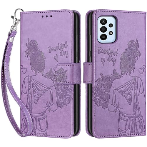 Funda para Samsung Galaxy A23 4G / A23 5G,Fundas Samsung Galaxy M23/F23 5G Tapa con Cuero Piel Billetera Cover con Kickstand, Hebilla Magnetica, Ranuras Tarjetas Carcasa para Samsung M13 4G (Púrpura)