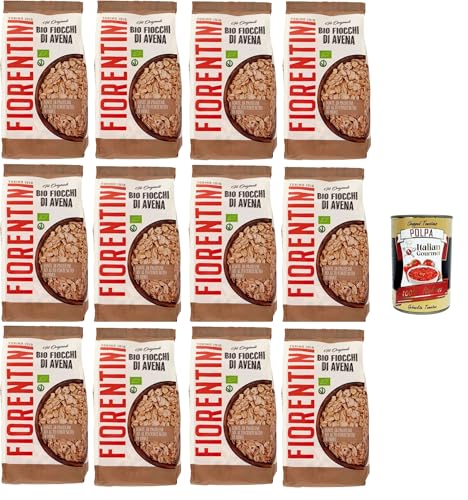 Fiorentini Fiocchi di Avena, Fonte di proteine ad alto uto contendi fibra de avena, fuente de proteínas con alto contenido de fibra 12 x 500 g + polpa italiana gourmet 400 g