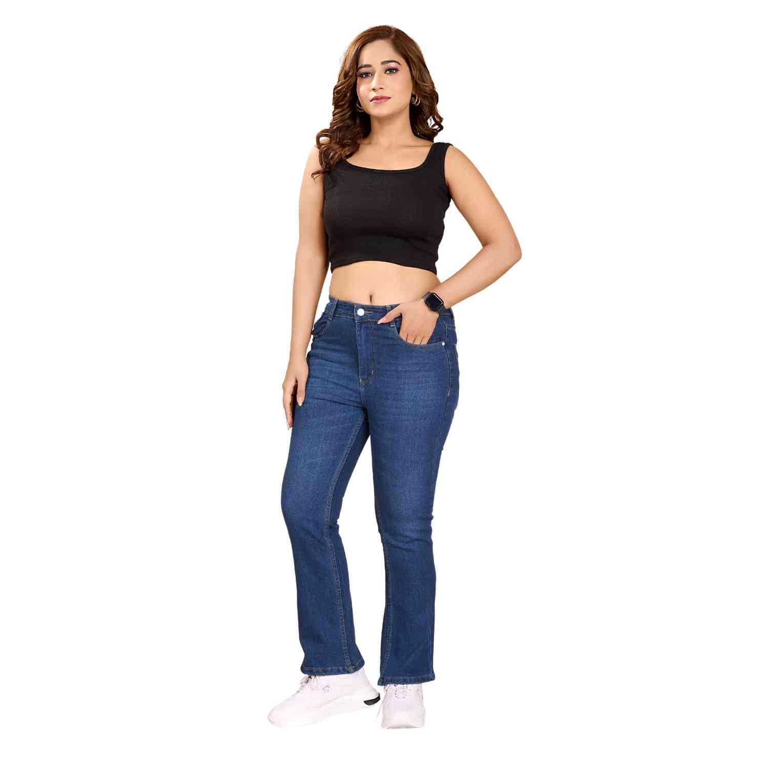 aurose Women’s High-Waist Bootcut Flare Jeans – Stretch Denim with Slim Fit & Flared Bottom-picture-47