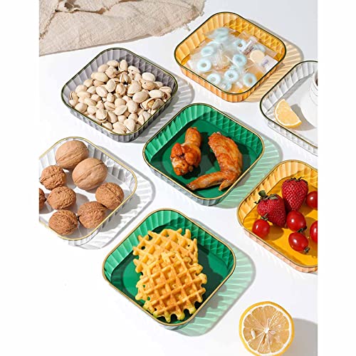 Mgiahekc Dinnerware Sets For 8, 12.5 Cm Small Square Serving Plate, Suitable For Dessert Plates, Jewelry Trays, Cup Holders,Light Gray,8Pcs #TOP5