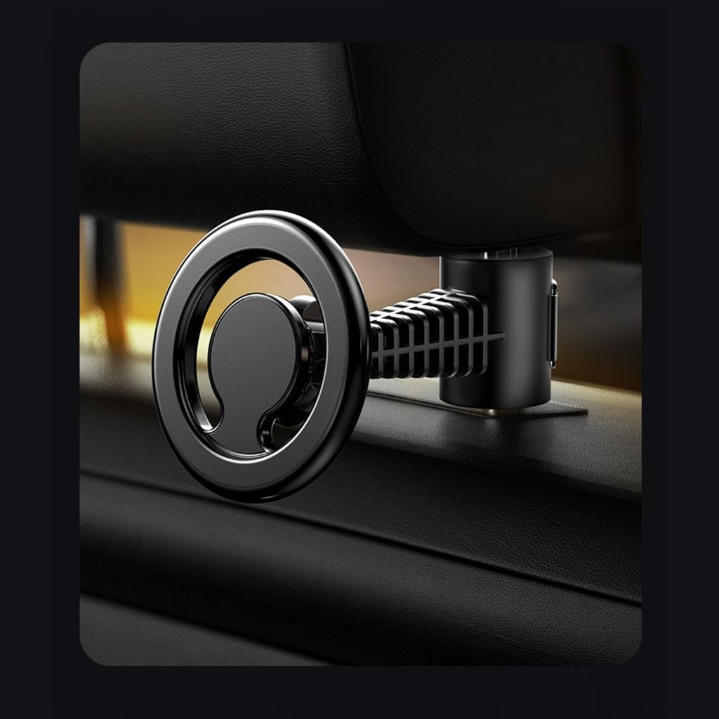 Universal Magnetic Phone Mount for Car Backseat Rotating Headrest Installation image 2