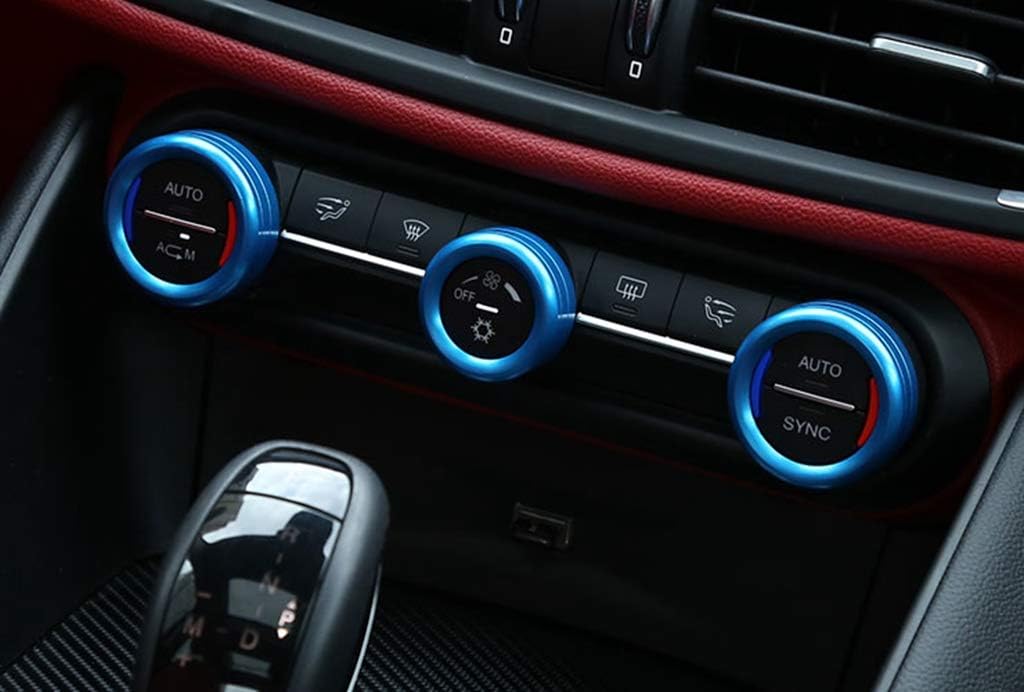 New Air Control Button Covers Compatible with ALFA Romeo Stelvio 2017-2020 (Blue)