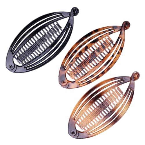 Banana Clip pettine per Capelli,3 Pezzi Banana Fermagli per Capelli Può Essere Usato per la Coda di Cavallo o l'arricciatura, Clip per Capelli a Coda di Pesce Adatto a Tutte le Ragazze