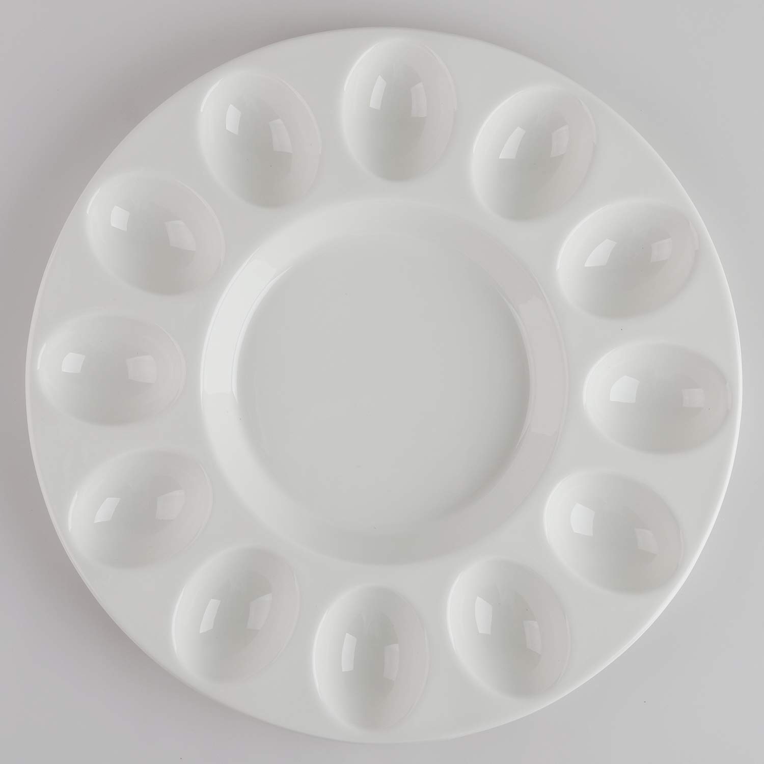 Porcelanowa deviled taca na jajka 25 cm dekoracyjny talerz na jajka wielkanocne na 12 przegródek (np. taca)