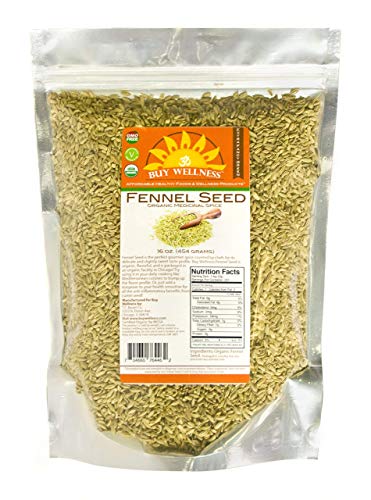 Buy Wellness Organic Fennel Seeds 1 LB Whole Flavorful Highest Quality Fennel seed