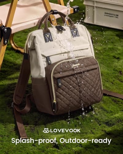 Image of LOVEVOOK Laptop Backpack Women Quilted Teacher Nurse Work Backpack Purse