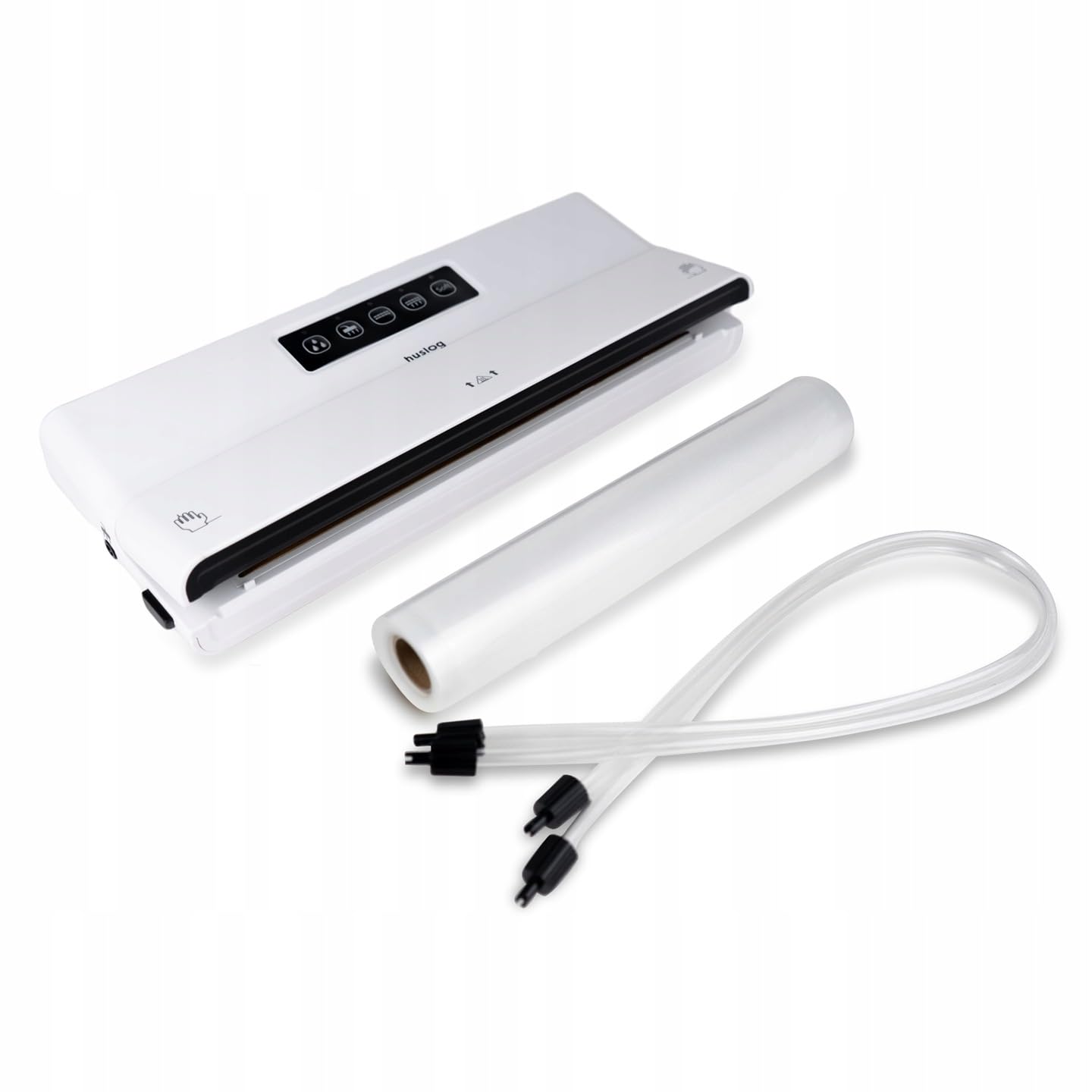 Envasadora al Vacío para Alimentos 125W, Sellado 30 cm, 6,5 L/min, Modo Seco y Húmedo, Incluye Rollo (3 m x 28 cm), Tubo y Adaptador, Ideal para Sous Vide, Carnes, Verduras y Frutas, Blanco