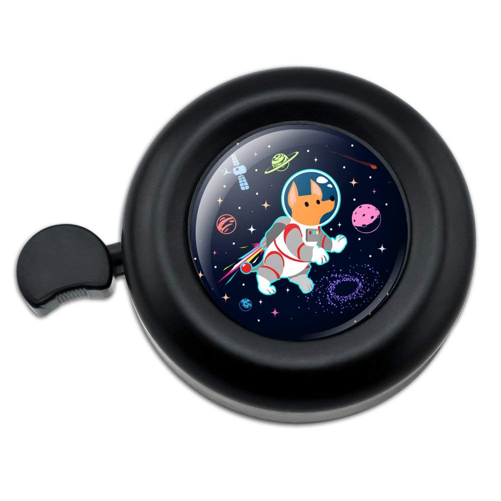 GRAPHICS & MORE Cosmonaut Astronaut Dog in Space with Planets and Stars Bicycle Handlebar Bike Bell