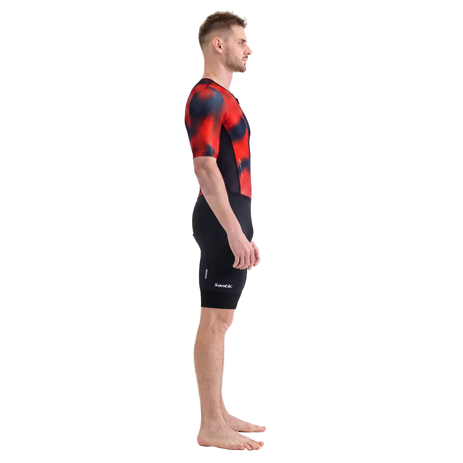 Santic Kuzarm Pro - Tuta da triathlon da uomo, imbottita, per corsa, dimagrimento