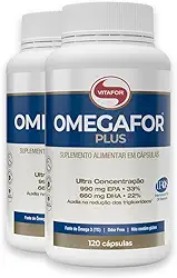 Kit 2X: Omegafor Plus Ômega 3 1g Vitafor 120 Cápsulas
