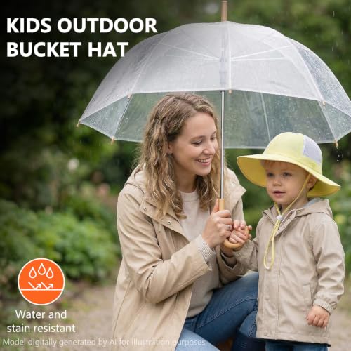 Image of BASSDASH Kids UPF 50+ Wide Brim Sun Hat for Summer Beach Outdoor