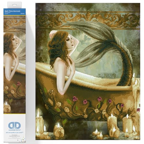 Peinture au diamant sirène du bain - Kit broderie diamant complet pour loisirs créatifs adultes