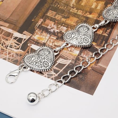 Western Belt for Women Metal Concho Belt Cowgirl Chain Belt Boho Waist Chain3