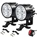Produktbild PROZOR 2 x LED-Scheinwerfer für Motorrad-Lenker, 4 LED-Lampen, Nebelscheinwerfer, Motorrad, 12 V-85 V DC, mit Ein-/Aus-Schalter