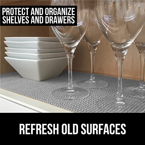Gorilla Grip Drawer And Shelf Liner, Strong Grip, Non Adhesive Easiest Install Mat, 12 In X 20 Ft, Durable Organization Liners, Kitchen Cabinets Drawers Cupboards, Bathroom Storage Shelves, Gray #TOP3