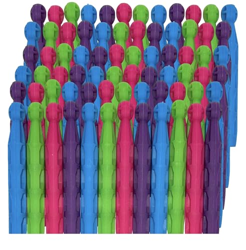 72pk Plastic Dolly Pegs For Washing Line | Strong Heavy Duty Laundry Pegs Clips Clothes | Extra Strong Grip Weather-Resistant Ideal for Drying Outdoors or Indoors (Plastic Dolly Peg 72 Pack)