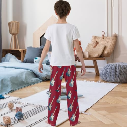 Boy's Pants Music Style Jogger Pants Elastic Waist Long Bottoms Trousers with Pockets 6-14 Years3