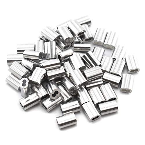 Pack of 10 Aluminum Crimping Loop Sleeve for 1/4 Diameter Wire Rope and