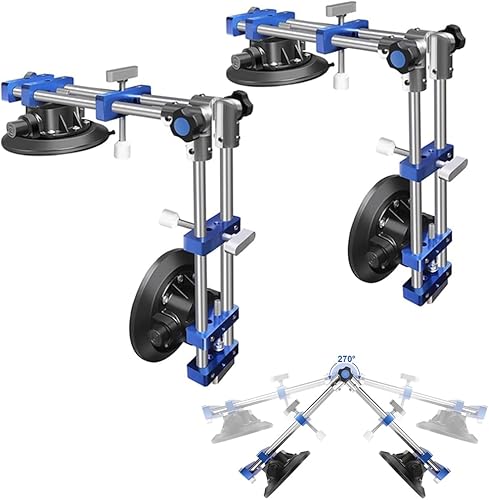 Setter de costura de encimera de ángulo recto de 90 a 270 grados, paquete de 2 con vasos de vacío de 7 pulgadas para unión y nivelación de costuras,