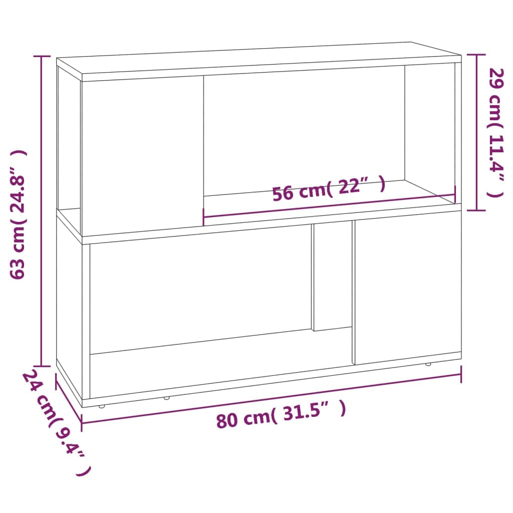 Libreria di incenso, 80 x 24 x 63 cm, versatile divisorio per libri, riviste, DVD, ideale per soggiorno, studio, ufficio