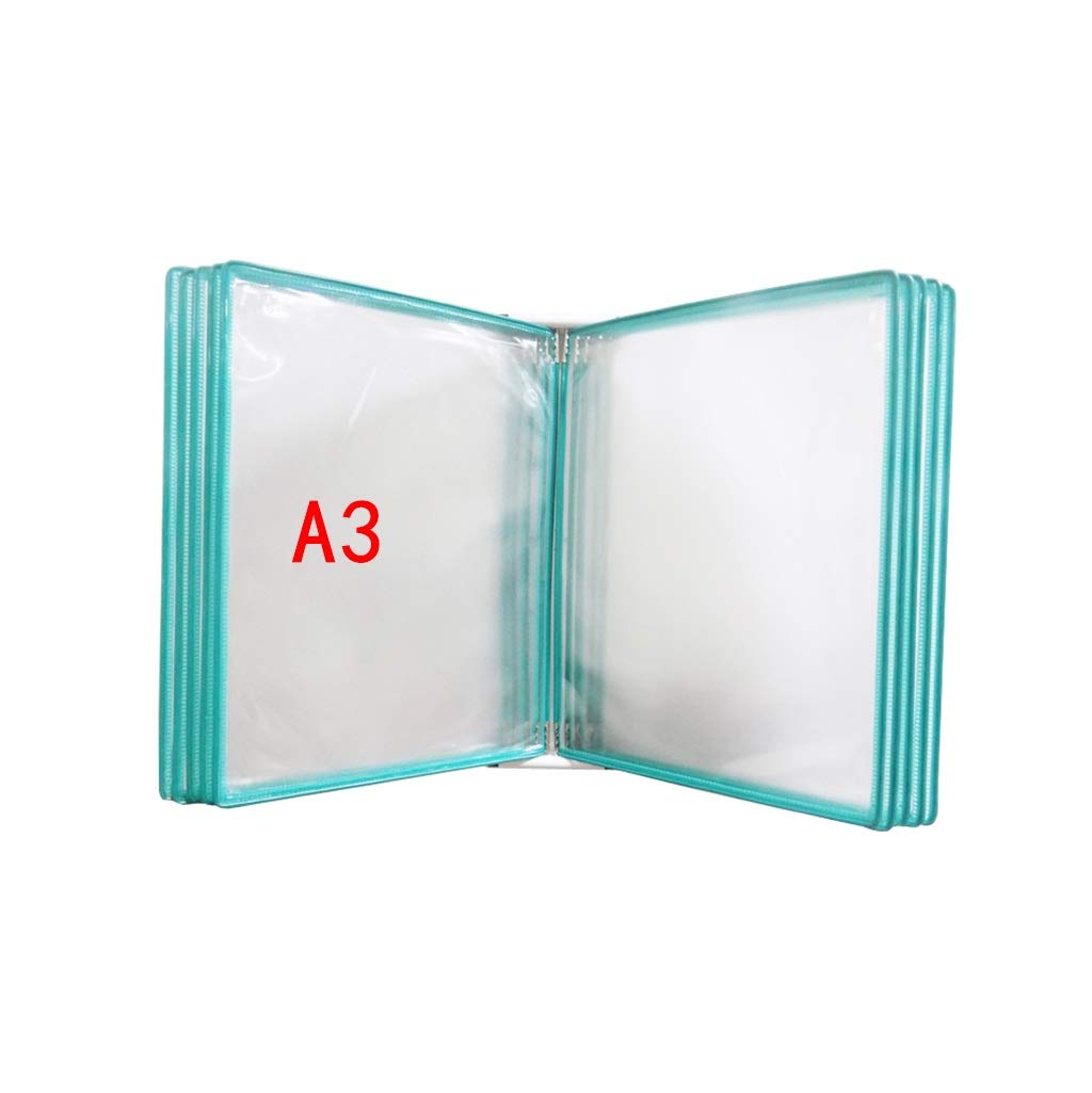 Wall Mounted File Holder,Hanging Wall File Organizer,Document display holders a3 with 10 panels and 20 pockets(PVC+metal) 45 * 32 * 8CM (color : J) (Color : F)