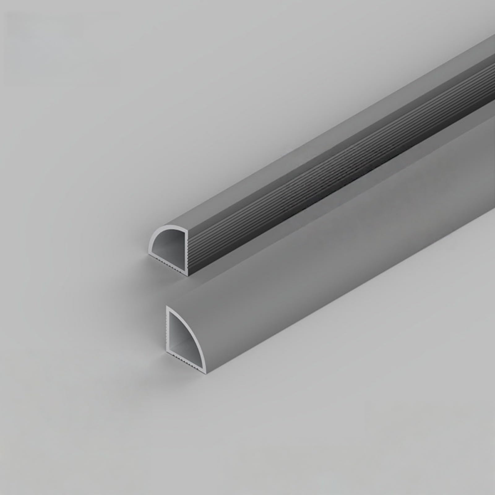 Aluminiowa listwa wykończeniowa 90 cm AntiCollis Quarter Round TiProtector wodoodporna i odporna na rdzę zestaw 3 szt. do użytku domowego i komercyjnego (szara 20 mm)