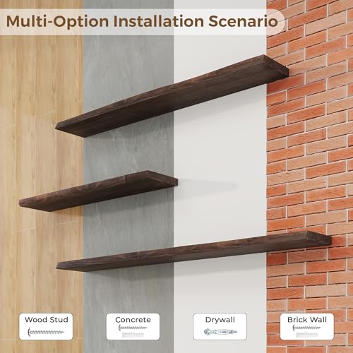 Image of Axeman 30 inch Floating Shelves for Wall Live Edge, Walnut, 2PCs