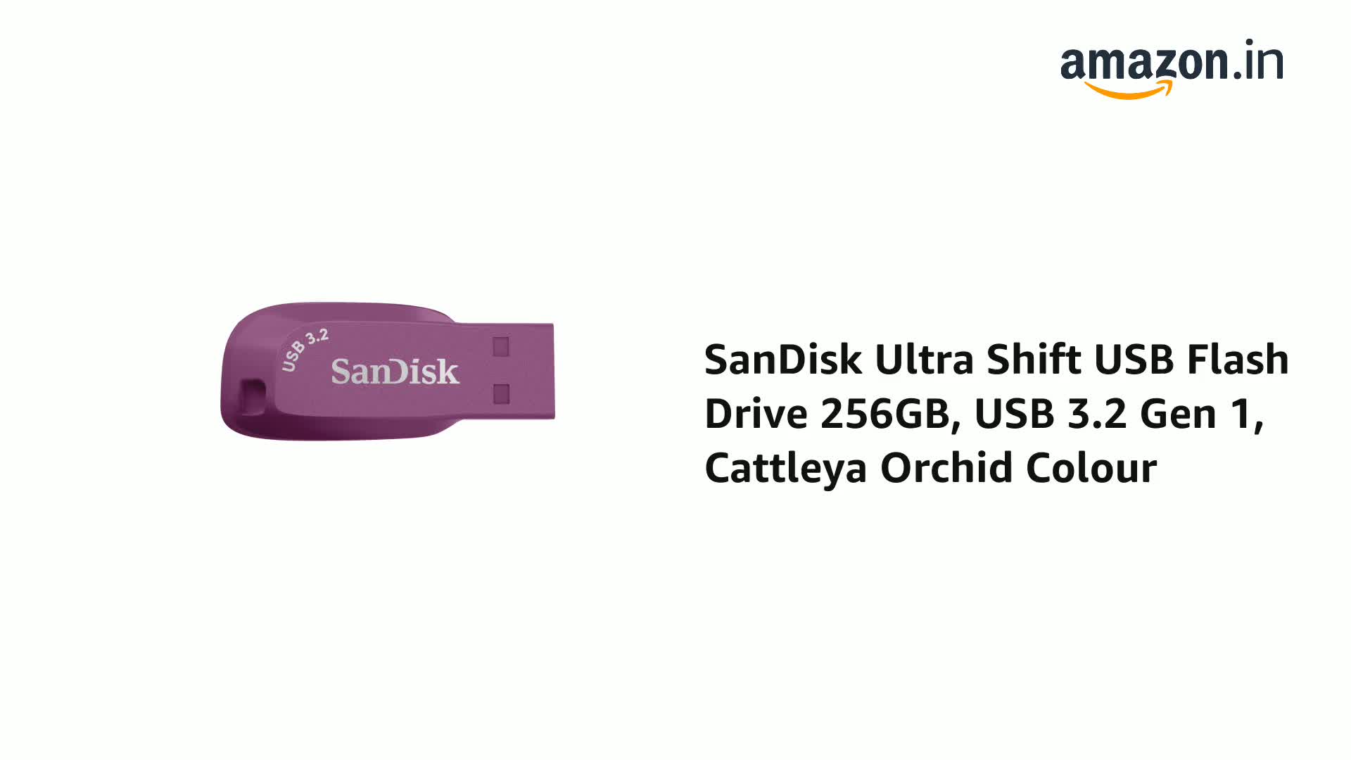 SanDisk Ultra Shift USB Flash Drive 256GB, USB 3.2 Gen 1, Cattleya