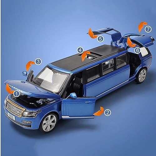 Image of Deuson Ecom Exclusive Alloy 1:32 Long Range Rover Diecast Metal Pull Back Die Cast Car Pullback Toy Car With Openable Doors, Light Music Boys Gifts Toy - Multicolor