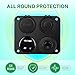Upgraded Kohree 12V USB Outlet with Individual Switch, 4 in 1 USB C Marine Socket Panel Waterproof Rocker Toggle Switches with QC3.0 USB & Type C PD Port, Cigarette Lighter Socket for RV Marine Boat
