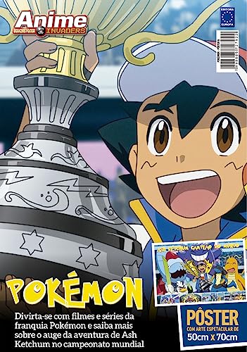 Superpôster Anime Invaders - Pokémon - Arte A - Ash Ketchum Campeão Mundial