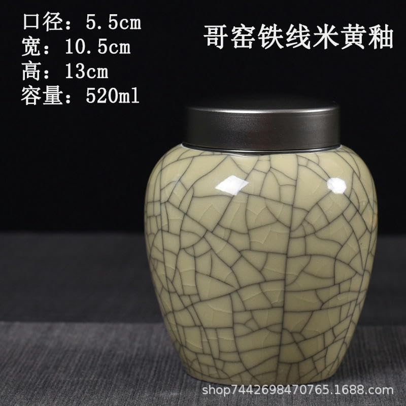 13 * 10CM 520ML Barattoli di Ceramica Beige con coperchi Barattoli ermetici in Ceramica per tè e caffè Barattolo di conservazione degli Alimenti da Cucina in Porcellana Vintage