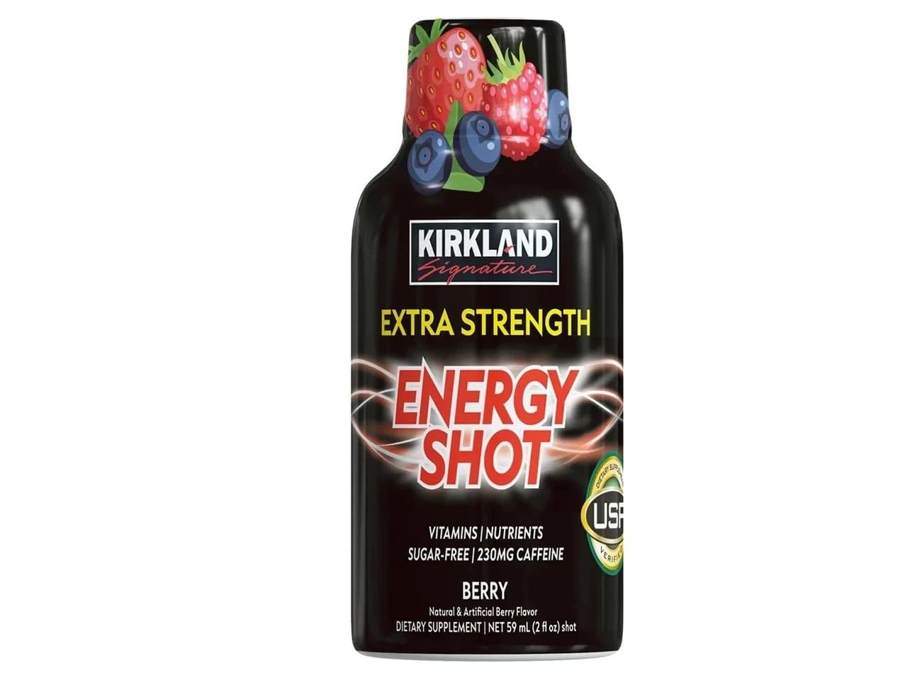 Kirkland Signature Extra Strength Energy Shot, Dietary Supplement: 48 Bottles Variety Pack of 2 Fl Oz