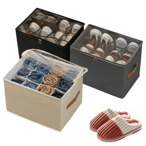 Shoe Box för garderob Justerbar avdelare Shoe Cubby Storage Containers (Black)