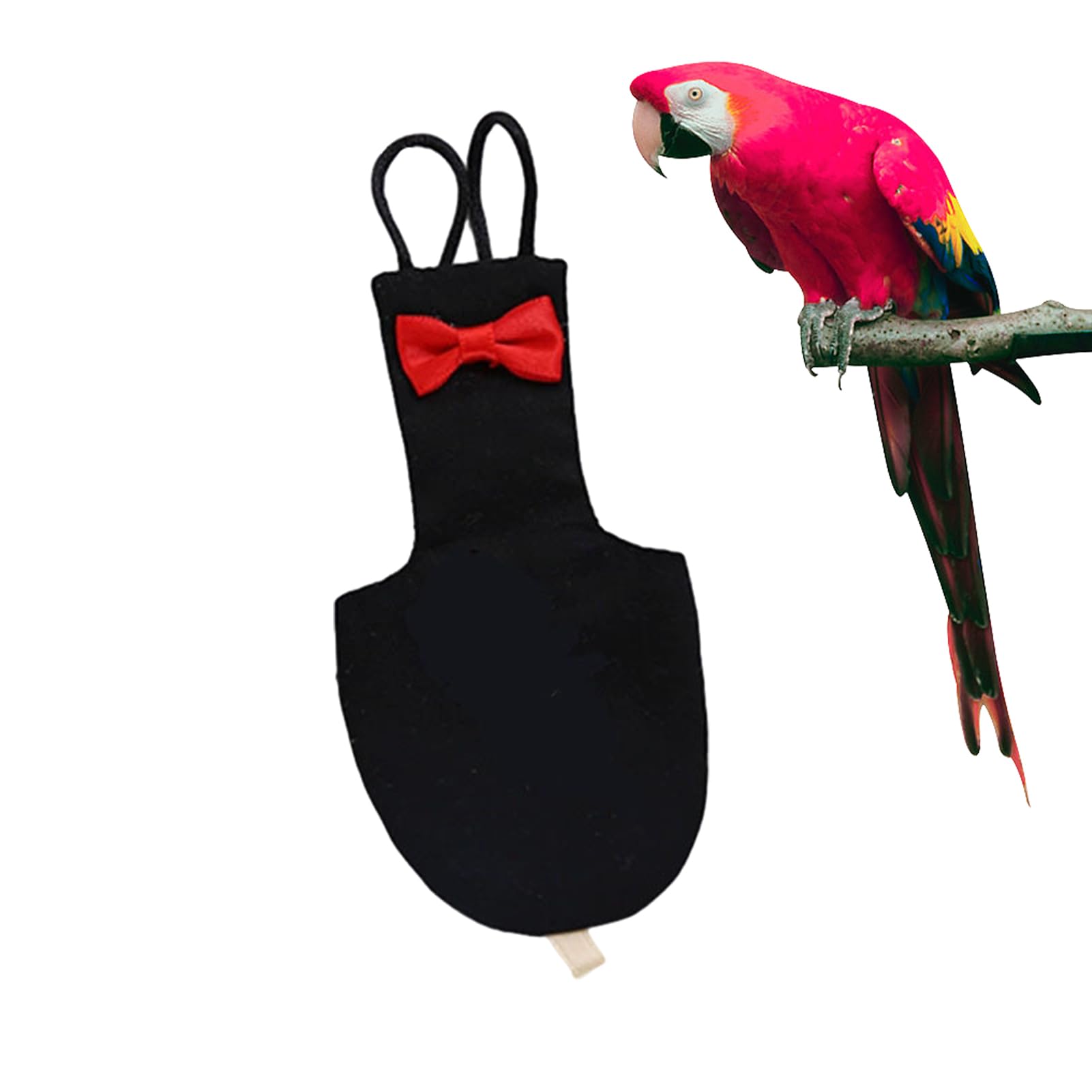 Fukamou Black Pigeon Pants | Bow Tie Cotton Pigeon Diaper With Waterproof Inner Layer | Adjustable Bird Diaper Suit, Parrot Nappy Clothes For Macaw African Budgies Parakeet Cockatiel