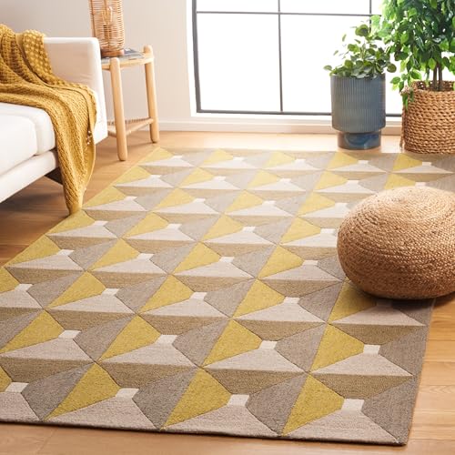 Image of Hand Tufted Wool Carpets Anti Shedding Rug Modern Carpets for Living Room Size 7x10 Feet