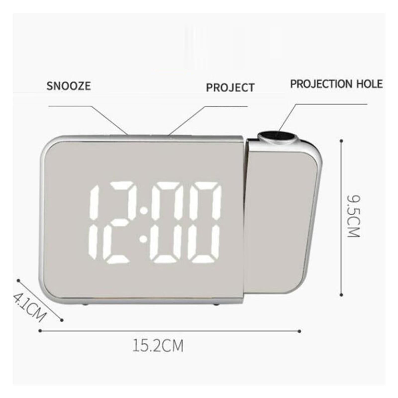 180 ° Drehung LED Digital Projektion Wecker USB Elektronische Decke Projektor for Schlafzimmer Nachttisch Desktop Uhr Klare Projektion(B-Green)