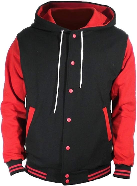 Orchid Cotton hoodie Black varsity jacket men-letterman jacket men-baseball hoodie-mens lightweight jackets with hood