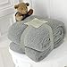 Produktbild Hachette Teddy-Fleece-Überwurfdecke, weich, warm, Überwurf über Sofa, Bett, Reise, Tagesdecke, Decke (Grau / Silber, Doppelbett  150 x 200 cm)